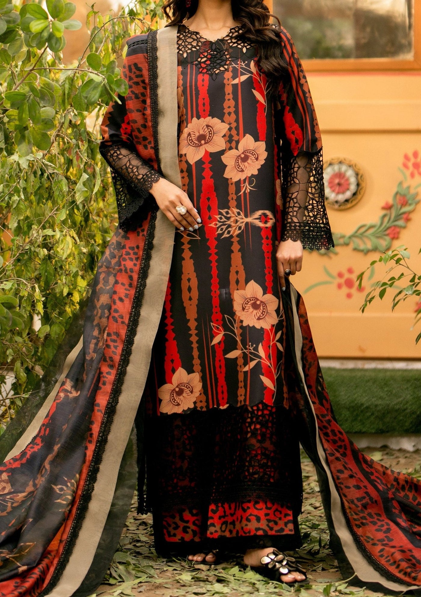 Charizma Embroidered Pakistani Viscose Silk Dress - db16867